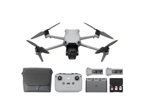 DJI Air 3S Fly More Combo (RC-N3), Drone with 1" CMOS Wide-Angle & Medium Tele Camera, 4K/60fps HDR Video, Nightscape Omnidirectional Obstacle Sensing & 3 Batteries for Extended Flight Time