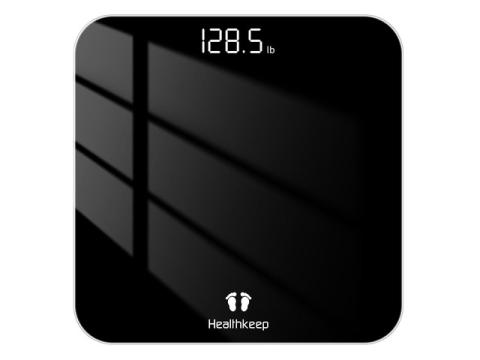 Digital Bathroom Scale for Body Weight: High-Precision 4-Sensor Accuracy, LED Display, 400lb/180kg Capacity, Safe Rounded Corners, Batteries Included