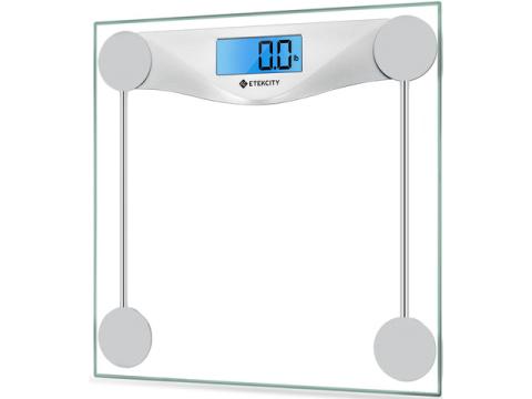 Etekcity Digital Body Weight Bathroom Scale, 6mm Tempered Glass, 400 lbs | Large Blue LCD Backlight Display, High Precision Measurements for Home Bathroom Use