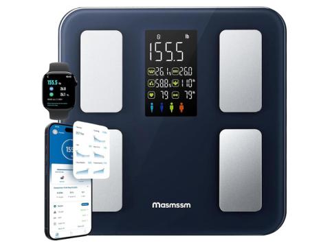 Smart Scale for Body Weight, FSA&HSA Eligible, Bathroom Digital Weighing Scale with 8-in-1 Large Display, 22 Metrics with BMI, Body Fat, Heart Rate, Compatible with iOS & Android