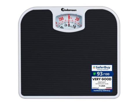 A21 Analog Scales for Body Weight - Up to 300 LB - New - Anti-Skid Rubber Surface + Large Numbers - Analog Bathroom Scale - Affordable - Durable with 20-Year Assurance - Black