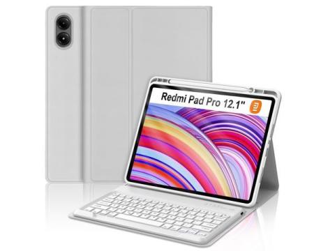 Keyboard Case for Redmi Pad Pro / Xiaomi Poco Pad 12.1 inch, Magnetic Detachable Wireless Keypad, Protective Folio Cover with Pen Holder for Xiaomi Tablet Redmi Pro 12.1" 2024 Release, Auto Sleep/Wake