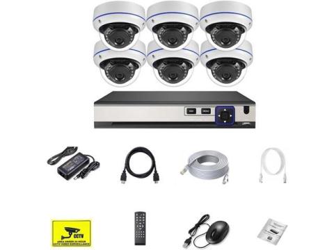 10CH 8MP 4K POE Dome Security Camera System IP Set 4MP Vandal-Proof Home Audio CCTV Video Surveillance Protection Kit(None,6PCS 4MP Cameras)