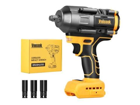 Cordless Impact Wrench 1/2 inch for Dewalt 20V Battery, 1000/1200N.m Impact Driver High Torque Brushless Electric Impact Gun Includes LED Work Light Variable Speeds for Car/Truck RV/Mower