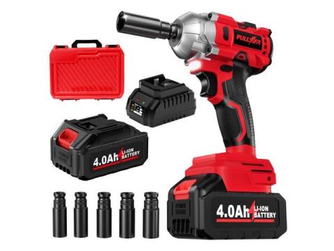 Cordless Impact Wrench 1/2 Inch, 406Ft-lbs (550N. M) Brushless Impact Gun Kit, 3000RPM High Torque Power Impact Wrench, 4.0Ah Battery & Fast Charger, Electric Impact Driver for Car Home