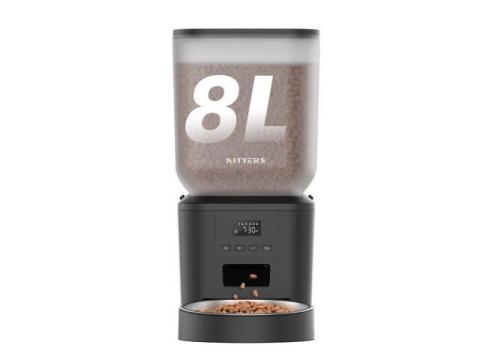 Automatic Dog Feeder - 8L/34 Cups Large Capacity Automatic Cat Food Dispenser with LCD Screen, Large Food Tray, Battery Operated, Timed Cat Feeder, Up to 50 Portions 6 Meals Per Day, Keeps Fresh
