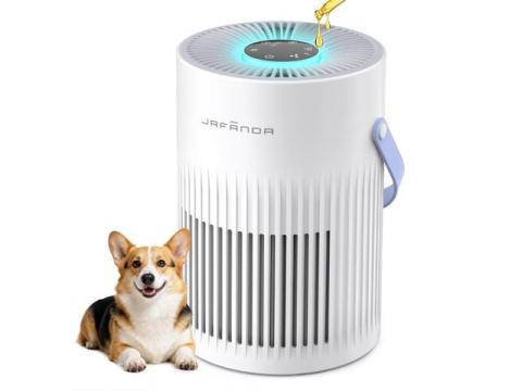 Air Purifers for Home, Hepa Air Purifier for Bedroom, Air Cleaner for Pet Dander, Quiet Sleep Mode, Portable Air Purifier for Office, Odor, Dust, Smoke (White)