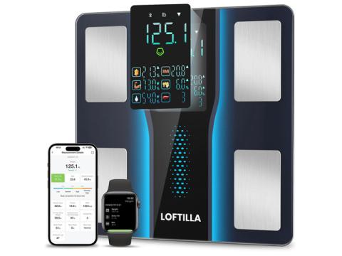 Smart Scale for Body Weight, Accurate Scale with BMI Body Fat Muscle Mass, 8-in-1 Large Display, Digital Bathroom Scales for 14 Body Composition Metrics, Sync with Fitness App, Black
