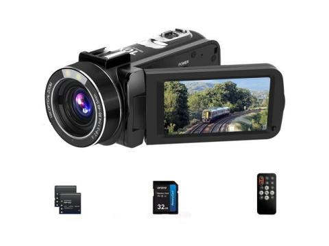 4K Video Camera Camcorder 10X Optical Zoom 30MP 24FPS Vlogging Camera 3.0" IPS Touch Screen Digital Camera with 32G Memory Card