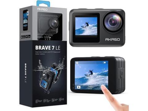 Brave 7 LE 4K30FPS 20MP WiFi Action Camera with Touch Screen EIS 2.0 Zoom Remote Control 131 Feet Underwater Camera with 2X 1350mAh Batteries Support External Microphone Vlog Camera