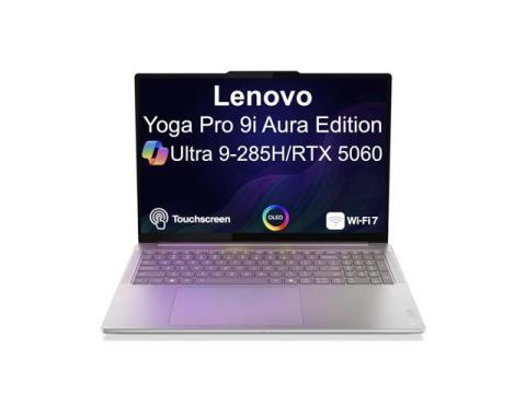 Lenovo Yoga Pro 9i Aura Edition Creator Laptop 16.0" Touchscreen OLED 3.2K Display (Intel Ultra 9-285H, 32GB LPDDR5X, 1TB SSD, GeForce RTX 5060, Backlit KB, 2 Thunderbolt 4, WiFi 7, Win 11 Home)